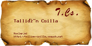 Tallián Csilla névjegykártya