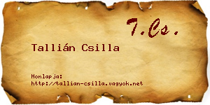 Tallián Csilla névjegykártya