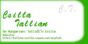 csilla tallian business card